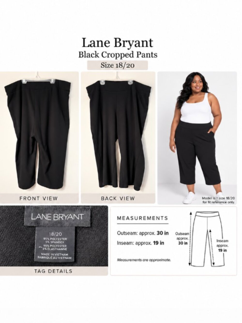 Lane Bryant Cropped Trousers — Size 18/20